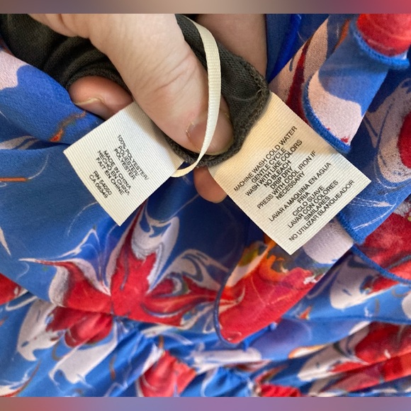 RACHEL ROY floral print XL dress, asymmetric hemline w/ leather belt - like new. - Picture 11 of 15